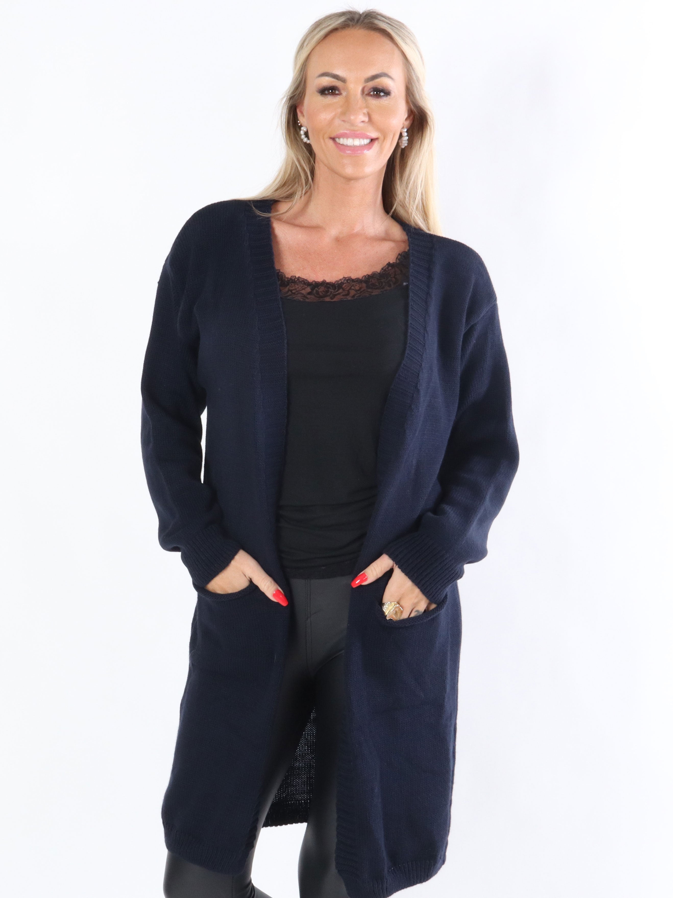 Sara - Lång stickad kofta